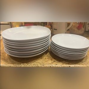 West Elm “Organic” White 8 Dinner and 8 Salad Plates